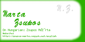 marta zsupos business card